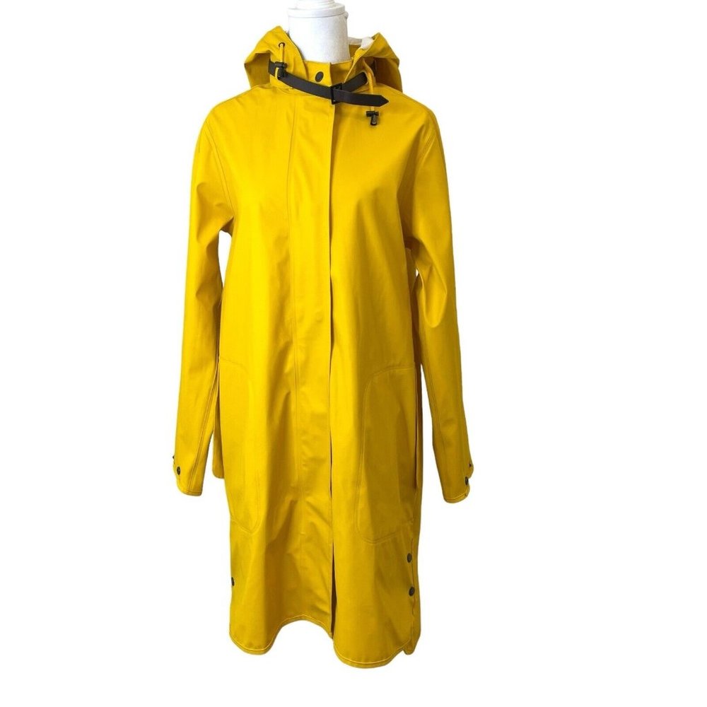 Ilse Jacobsen Lightweight Trench Raincoat Water Repellent Yellow size 4